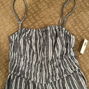 White and blue women’s striped jumpsuit